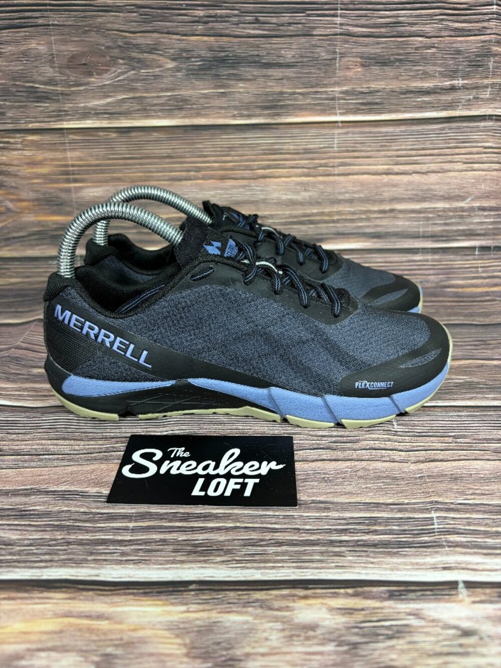 Merrell Bare Access Flex Women's‎ Black Blue Trail Running Shoes Size 6.5